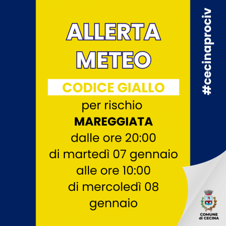 Allerta codice giallo mareggiate