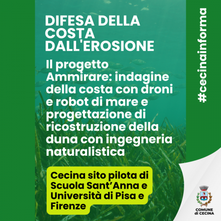 Il progetto Ammirare: indagine della costa con droni e robot di mare e progettazione di ricostruzione della duna con ingegneria naturalistica.