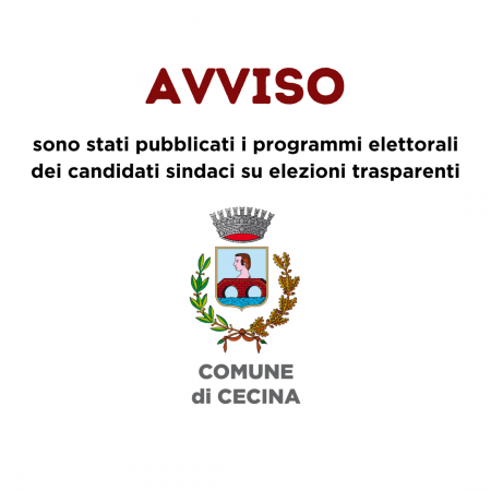 Pubblicazione programmi elettorali dei candidati sindaci su elezioni trasparenti