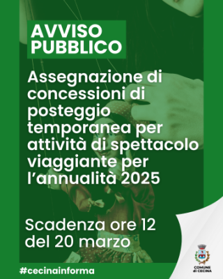 Assegnazione di concessioni di posteggio temporanea per attività di spettacolo viaggiante per l’annualità 2025