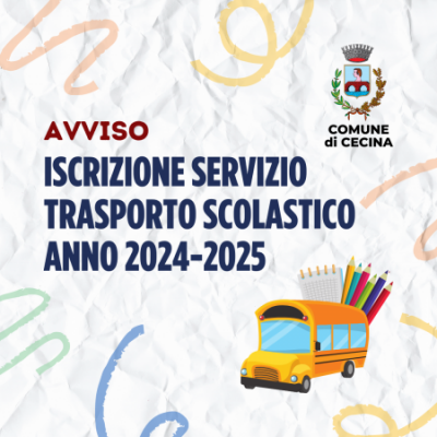 iscrizione al servizio trasporto scolastico per l'anno 2024-2025