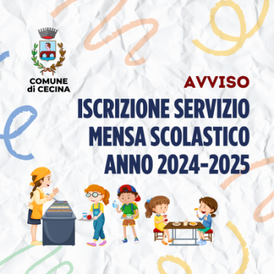 Iscrizione servizio mensa per l'anno scolastico 2024-2025