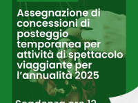 Assegnazione di concessioni di posteggio temporanea per attività di spettacolo viaggiante per l’annualità 2025